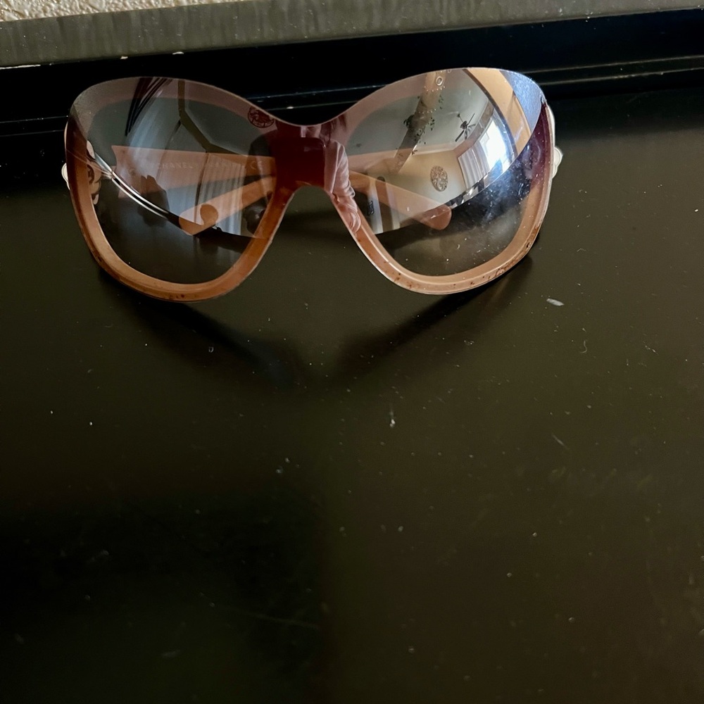 CHANEL Tan Sunglasses